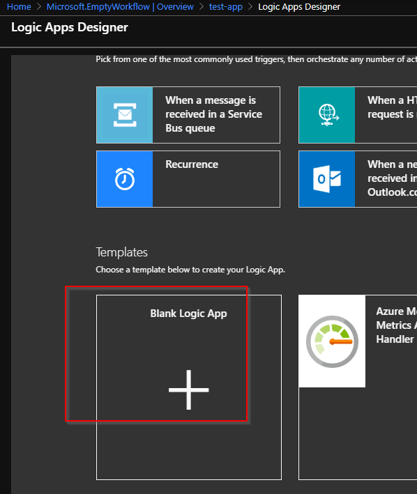 Blank logic app